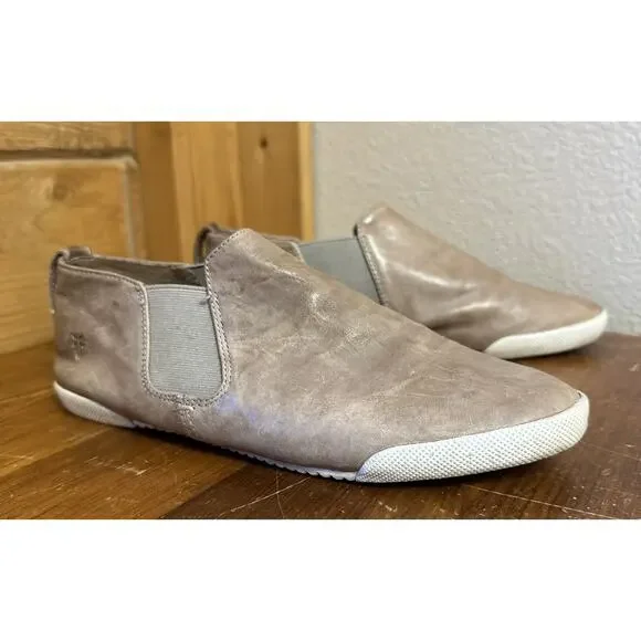 Frye Melanie Slip On Flats 8 M Bootie Shoe Leather Comfort Minimalist Neutral - Picture 3 of 10